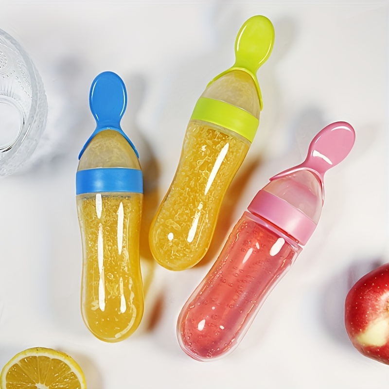 Self Feed Spoon - Baby Feeding Silicone Bottle with Spoon,