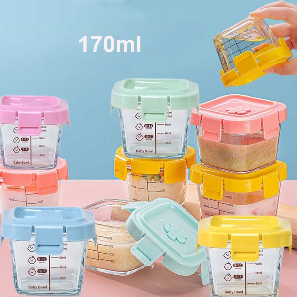 Baby Food Jars Glass - 170ml Glass Food Storage Box Frozen