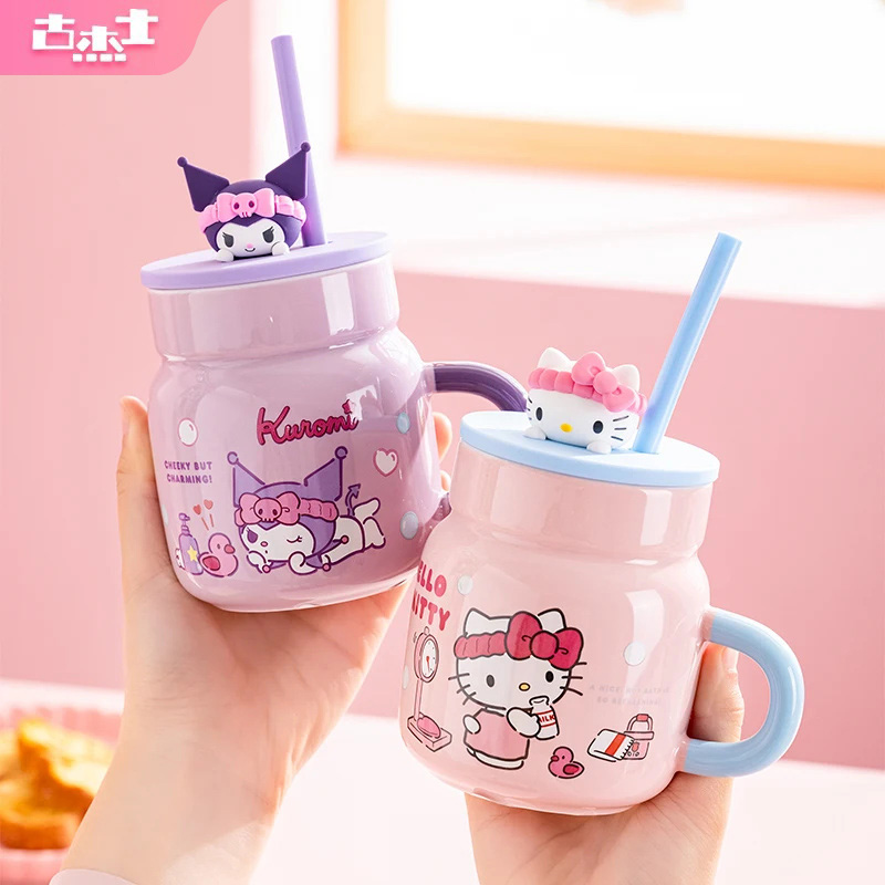 Training Cup Straw - Sanrio 450ml Ceramic Mug Hello Kitty