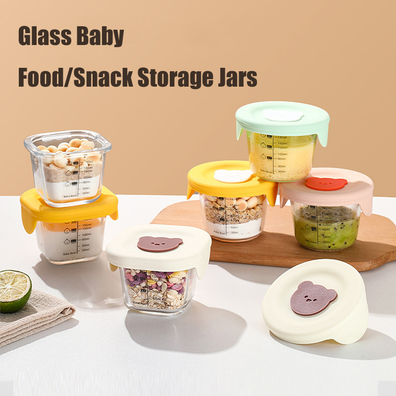 Baby Food Jars Glass - 180ml Glass Baby Food Storage Jars