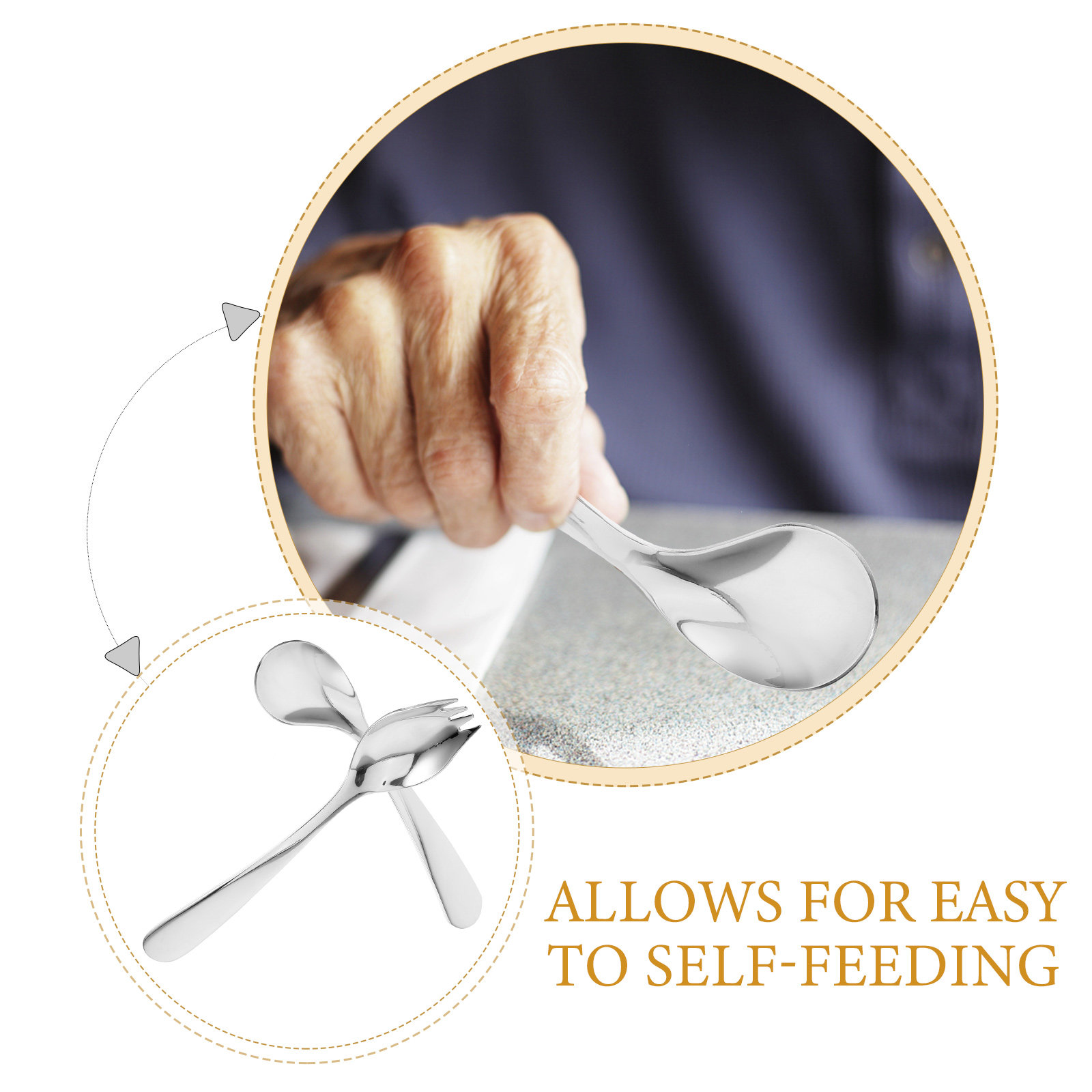 1Set Feeding Angled Spoon Stai - Self Feed Spoon ulasan dan harga