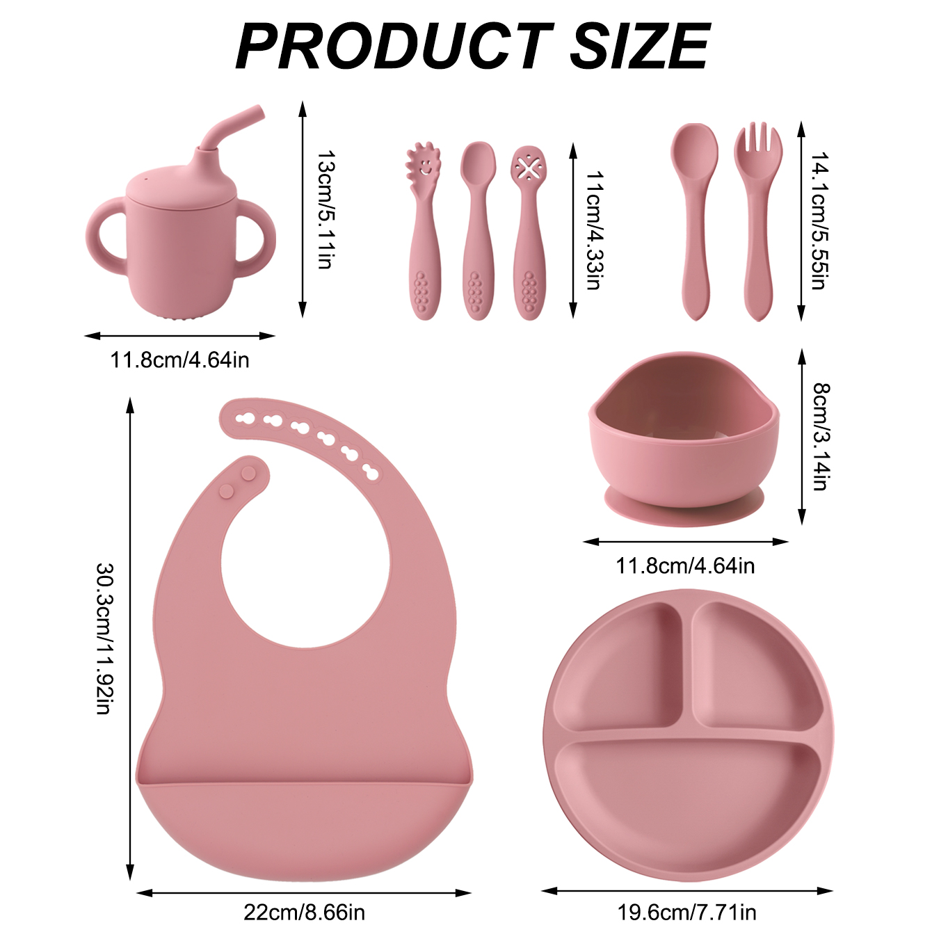 9PCS Silicone Baby Feeding Set - Plate Suction Toddler ulasan dan harga
