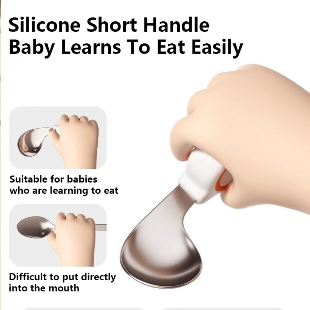 Silicone Baby Fork and Spoon S - Self Feed Spoon ulasan dan harga