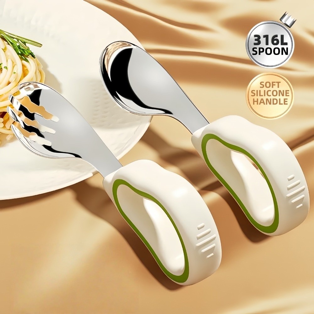 Silicone Baby Fork and Spoon S - Self Feed Spoon ulasan dan harga