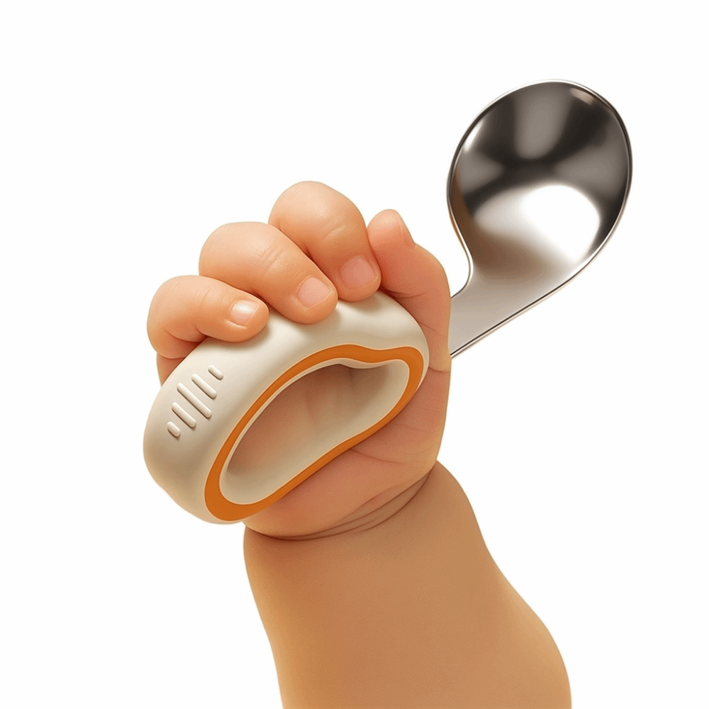 Silicone Baby Fork and Spoon S - Self Feed Spoon ulasan dan harga