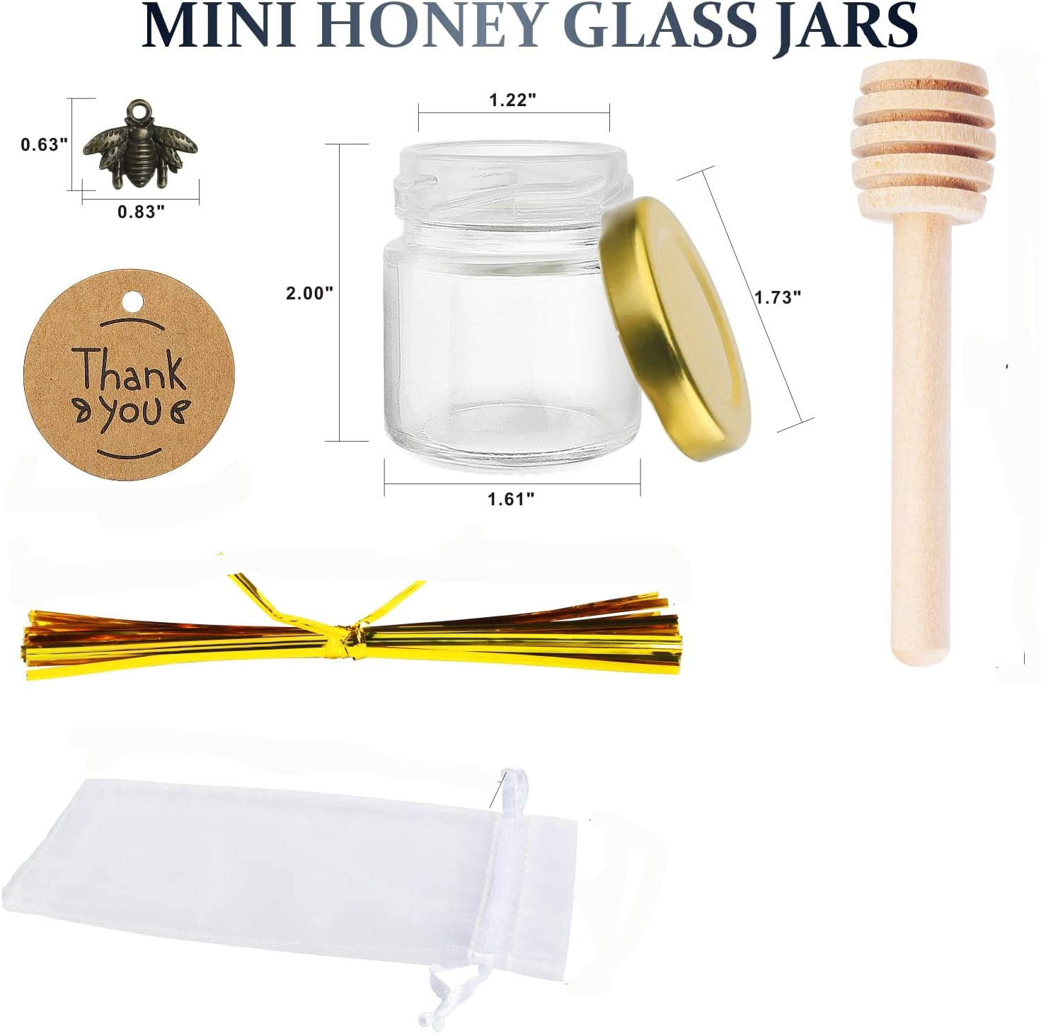 Mini Glass Honey Jars with Woo - Baby Food Jars Glass ulasan dan harga