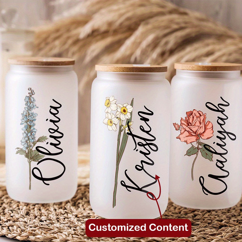 Custom Birth Flower Name Glass - Training Cup Straw ulasan dan harga