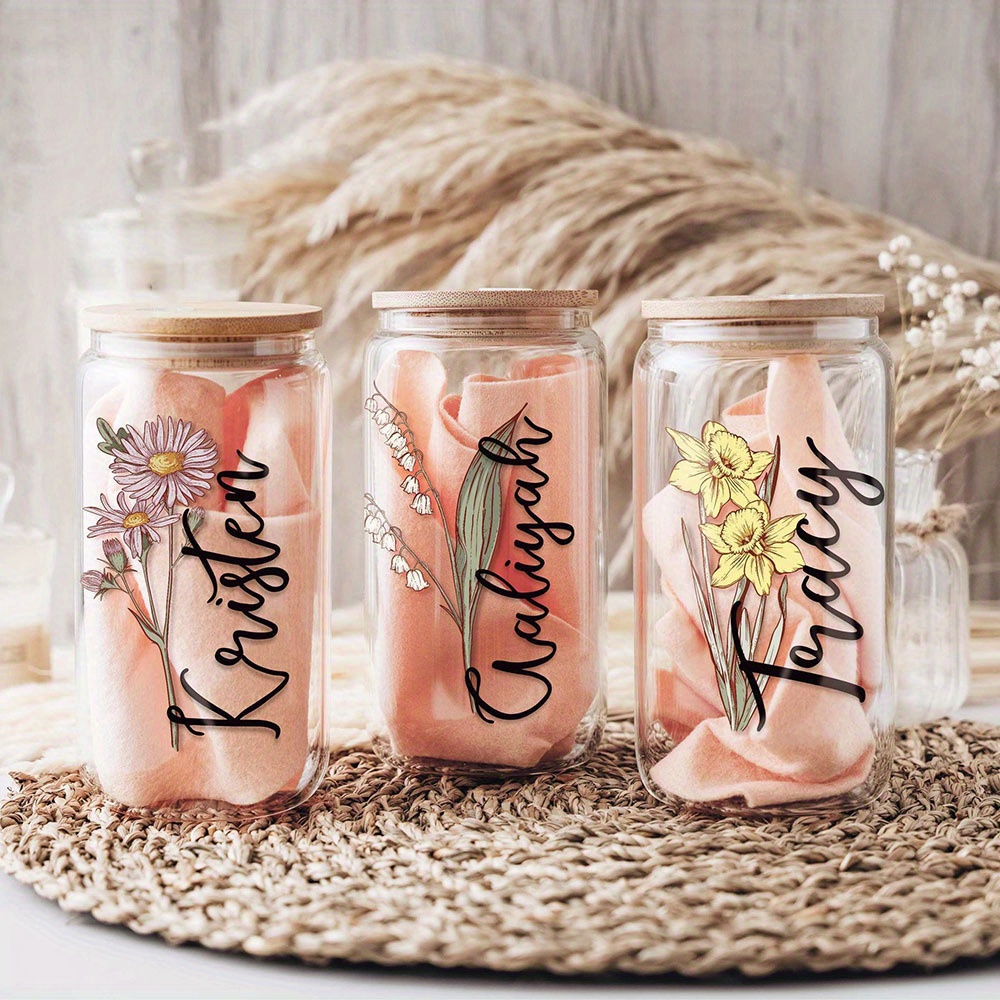 Custom Birth Flower Name Glass - Training Cup Straw ulasan dan harga