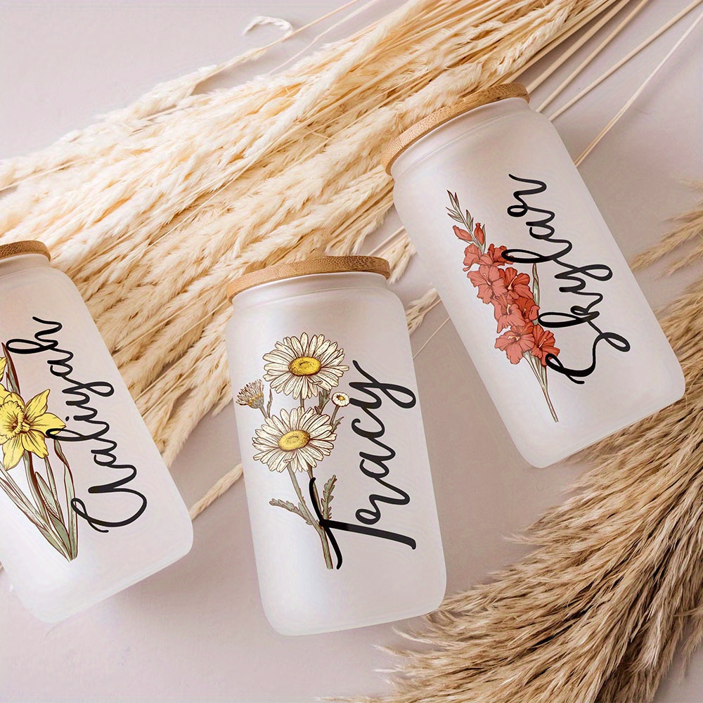 Custom Birth Flower Name Glass - Training Cup Straw ulasan dan harga