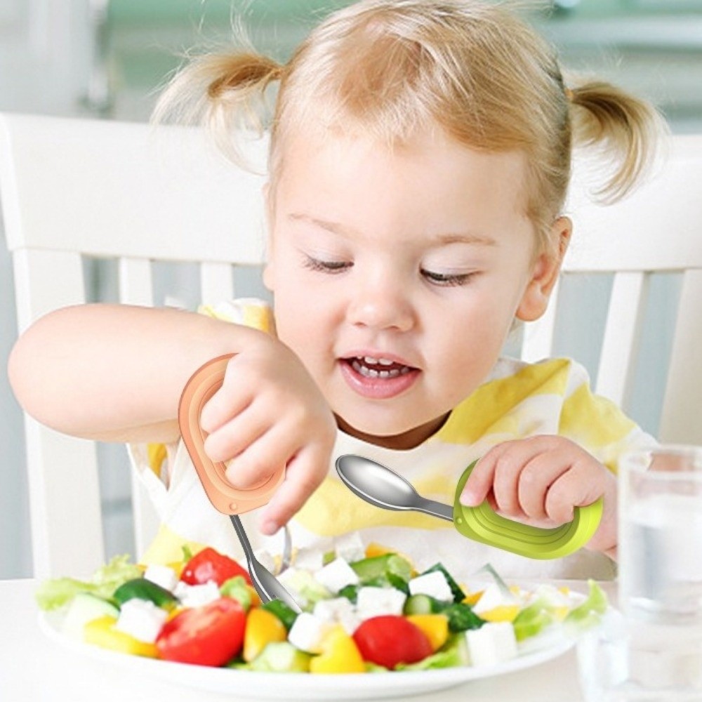 Silicone Handle Baby Silicone  - Self Feed Spoon ulasan dan harga