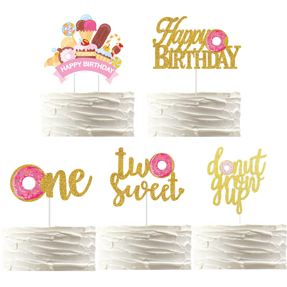 Donut Cake Decoration Happy Bi - Baby Food Year Old ulasan dan harga