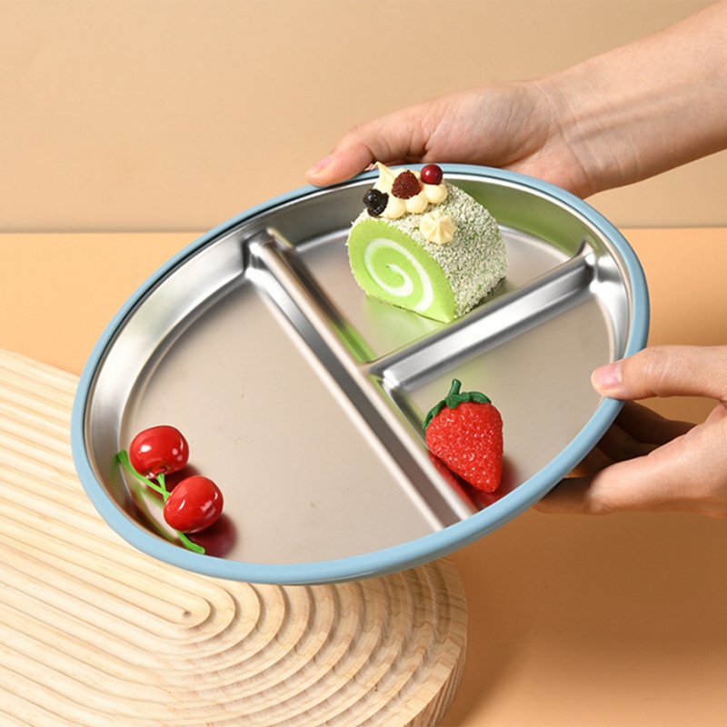 2PCS Stainless Steel Kids Plat - Plate Suction Toddler ulasan dan harga