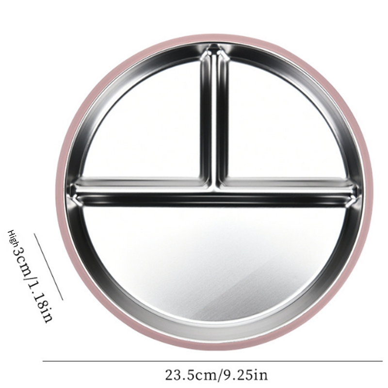 2PCS Stainless Steel Kids Plat - Plate Suction Toddler ulasan dan harga