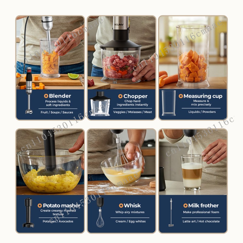 6-in-1  1200W Powerful Hand Bl - Baby Food Hand Blender ulasan dan harga