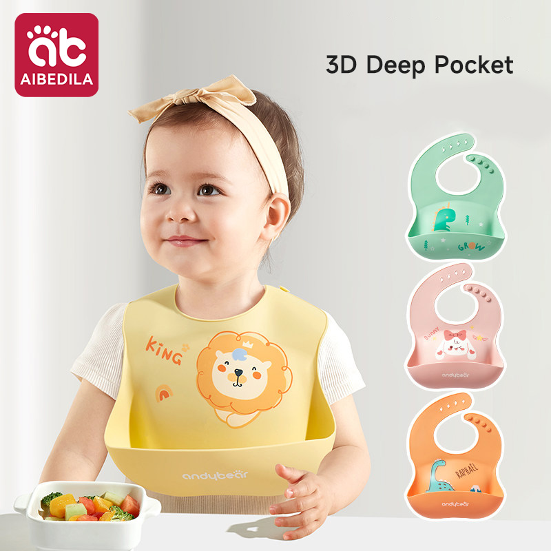 AIBEDILA Baby Silicone Bib Wat - Baby Food Year Old ulasan dan harga