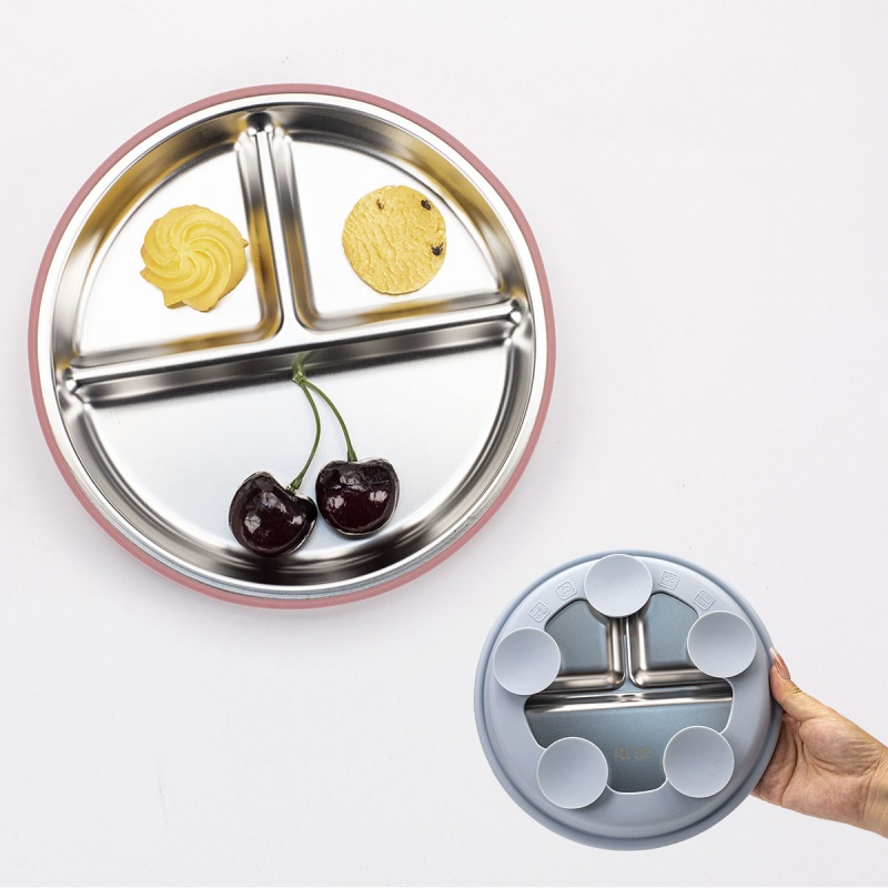 2pcs BPA Free Stainless Steel  - Plate Suction Toddler ulasan dan harga