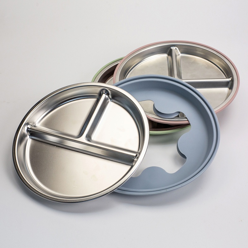 2pcs BPA Free Stainless Steel  - Plate Suction Toddler ulasan dan harga