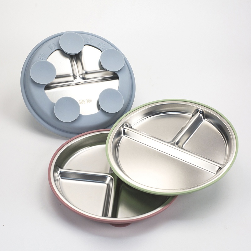 2pcs BPA Free Stainless Steel  - Plate Suction Toddler ulasan dan harga