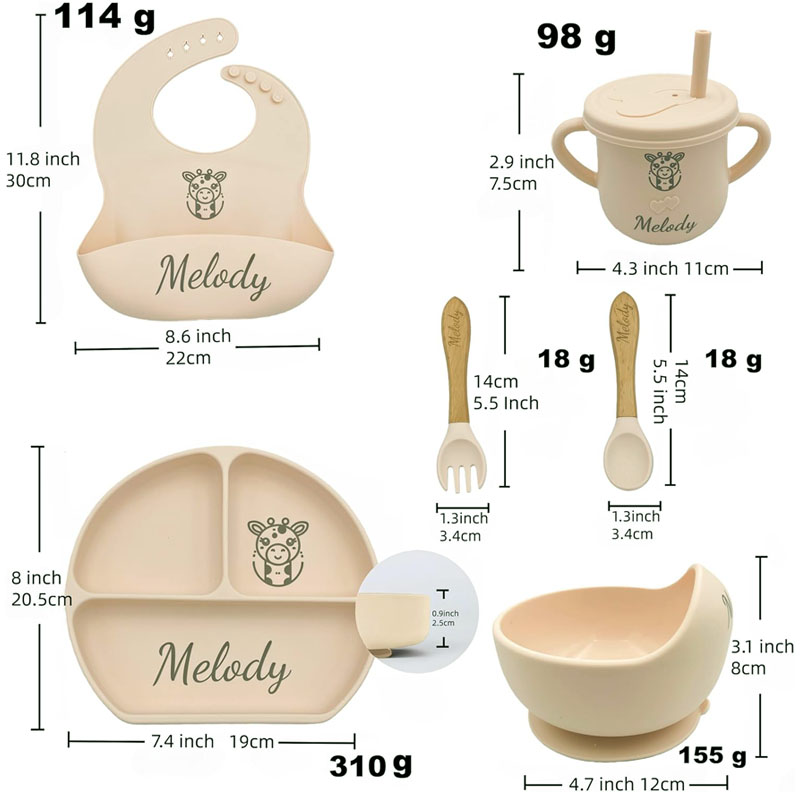 Silicone Feeding Set Customize - Plate Suction Toddler ulasan dan harga