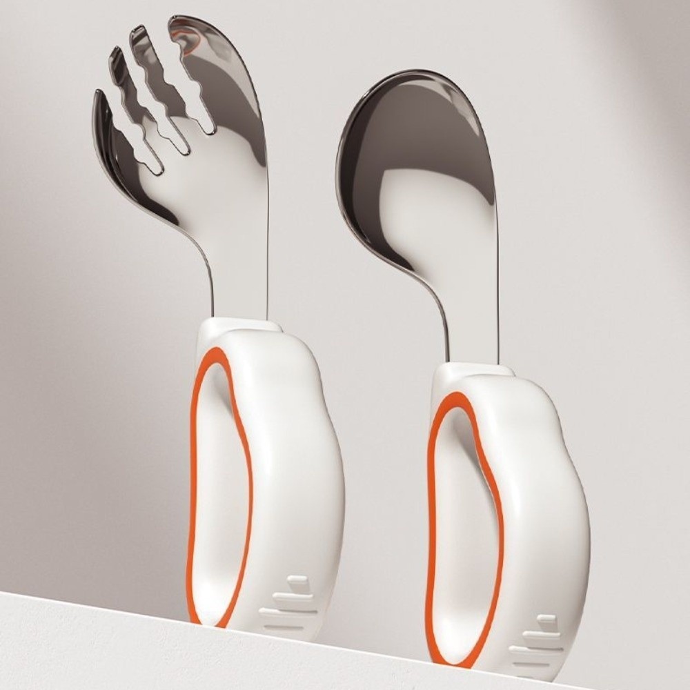 Silicone Baby Fork and Spoon S - Self Feed Spoon ulasan dan harga
