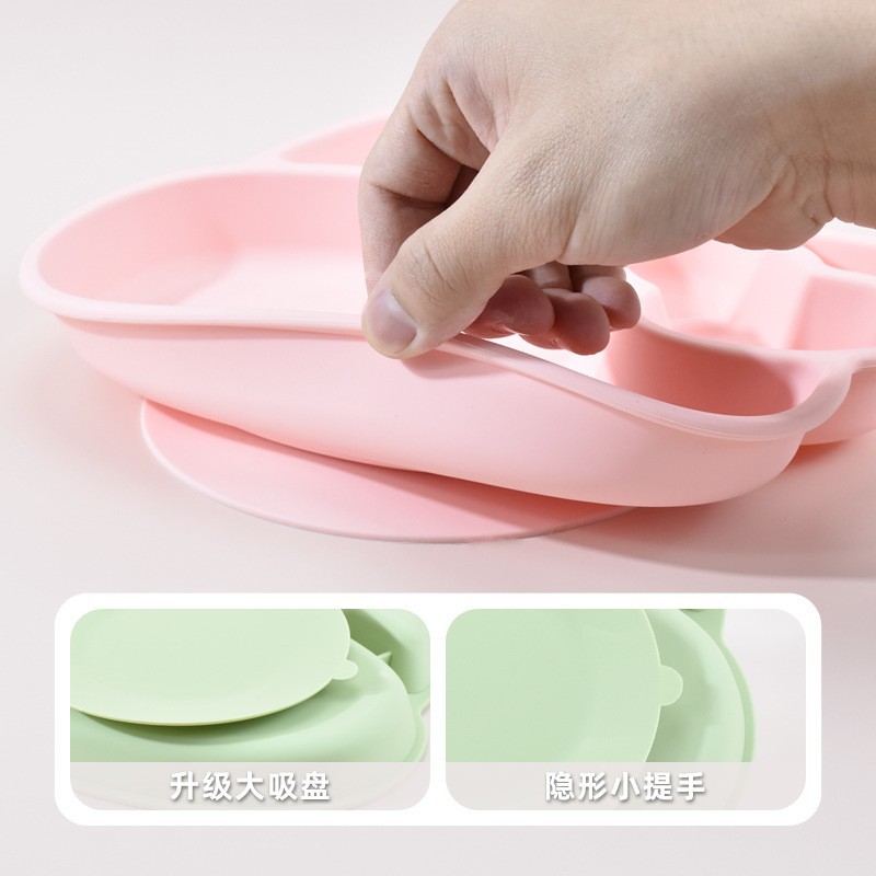 BPA freeCartoon Silicone Divid - Plate Suction Toddler ulasan dan harga