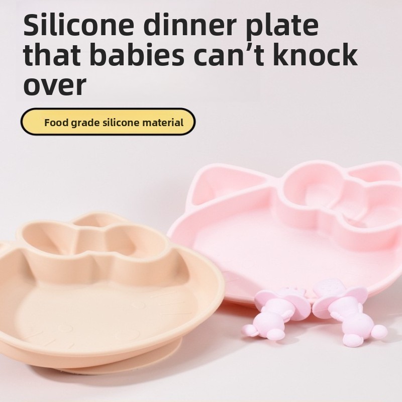 BPA freeCartoon Silicone Divid - Plate Suction Toddler ulasan dan harga