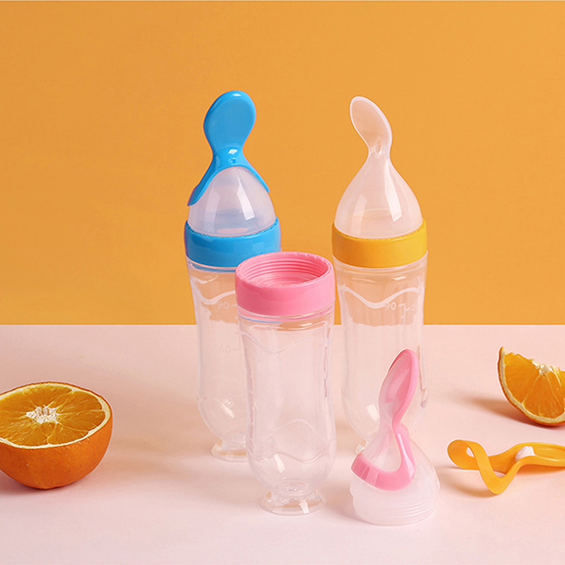 Squeezing Feeding Bottle Silic - Self Feed Spoon ulasan dan harga