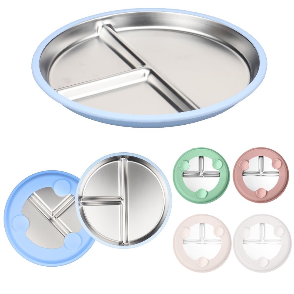 Stainless Steel Kids Plate wit - Plate Suction Toddler ulasan dan harga
