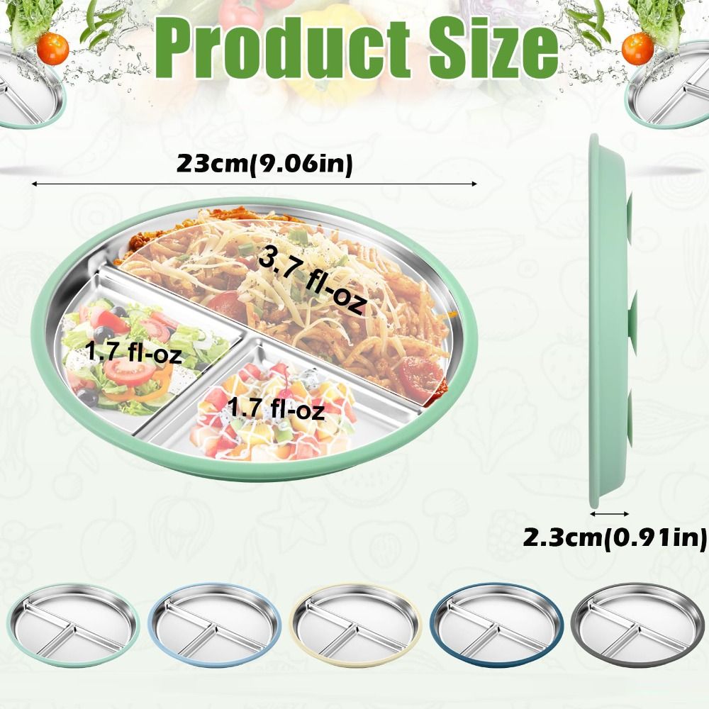 Stainless Steel Kids Plate wit - Plate Suction Toddler ulasan dan harga