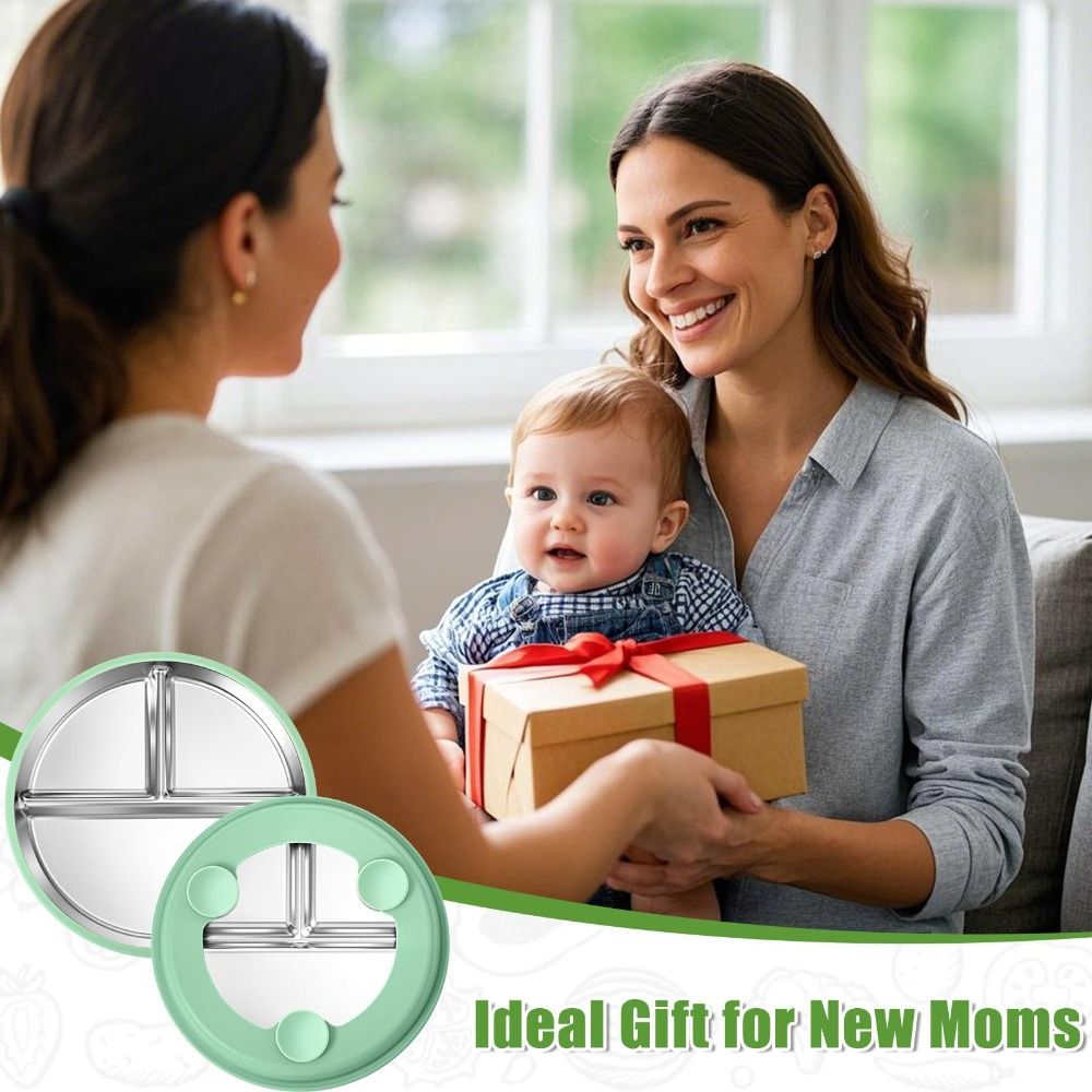 Stainless Steel Kids Plate wit - Plate Suction Toddler ulasan dan harga