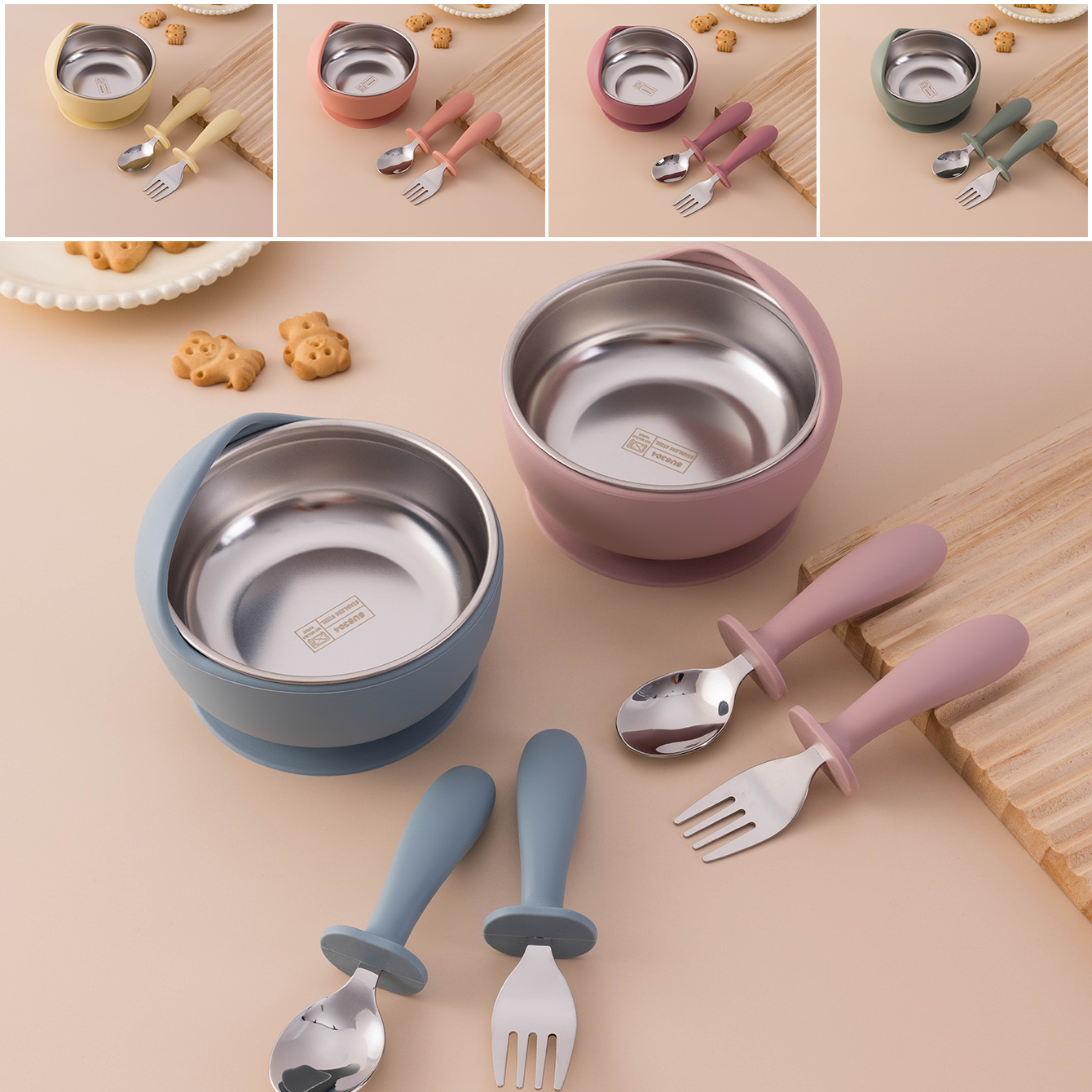 Color Kids 3PCS Stainless Stee - Self Feed Spoon ulasan dan harga