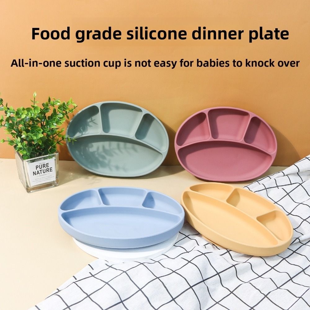 Non-Slip Silicone Divided Plat - Plate Suction Toddler ulasan dan harga
