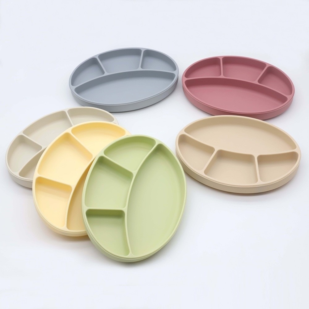Non-Slip Silicone Divided Plat - Plate Suction Toddler ulasan dan harga