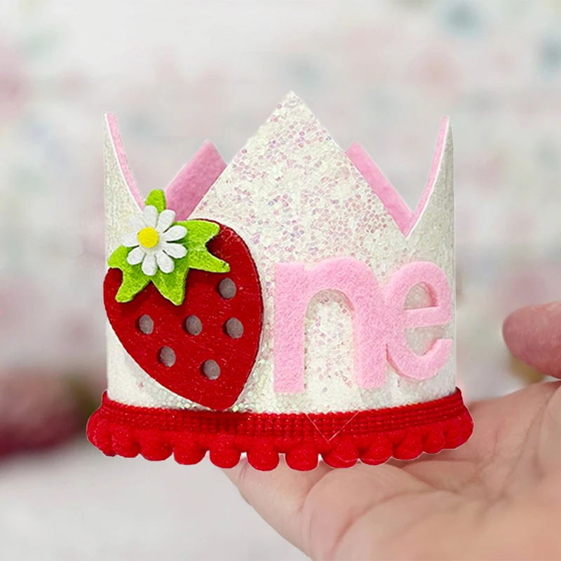Pink Strawberry Crown Birthday - Baby Food Year Old ulasan dan harga