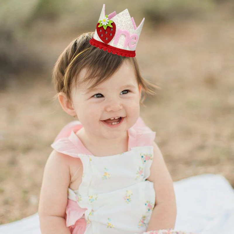 Pink Strawberry Crown Birthday - Baby Food Year Old ulasan dan harga