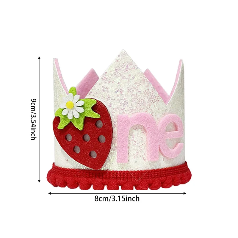 Pink Strawberry Crown Birthday - Baby Food Year Old ulasan dan harga