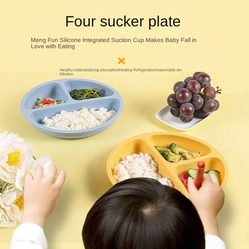 3Pcs Silicone Baby Feeding Set - Plate Suction Toddler ulasan dan harga