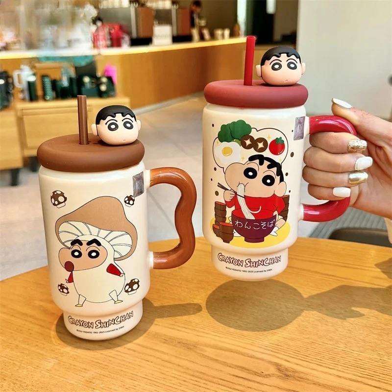 X&W Crayon Shin-Chan Ceramics  - Training Cup Straw ulasan dan harga