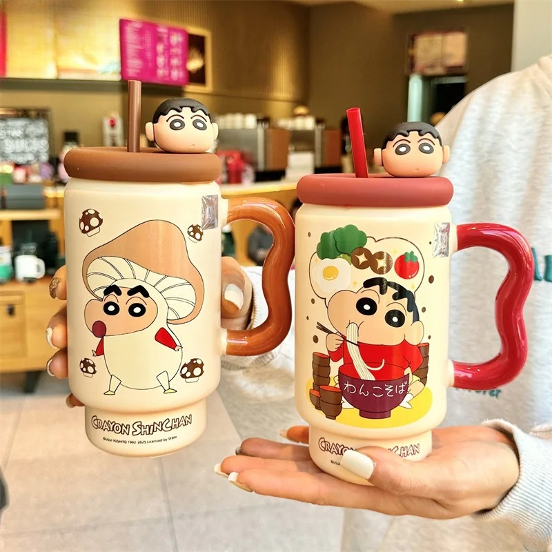 X&W Crayon Shin-Chan Ceramics  - Training Cup Straw ulasan dan harga