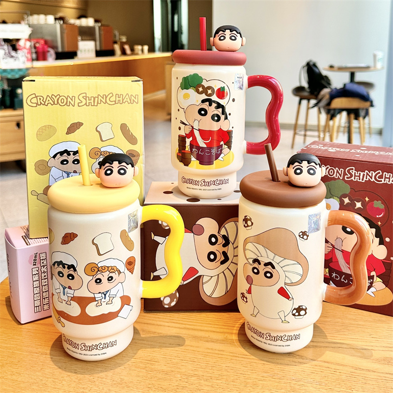 X&W Crayon Shin-Chan Ceramics  - Training Cup Straw ulasan dan harga