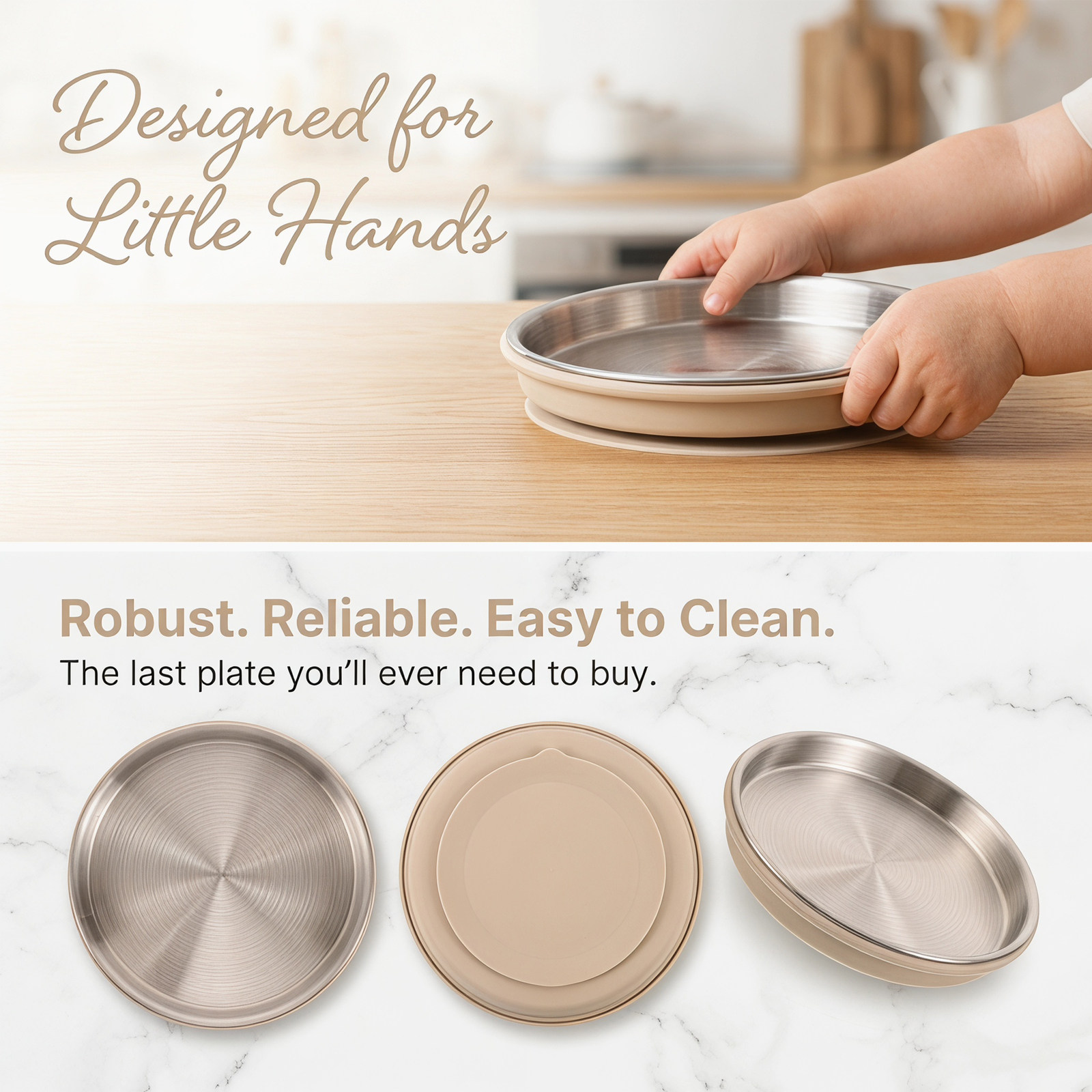 Stainless Steel Baby Feeding P - Plate Suction Toddler ulasan dan harga