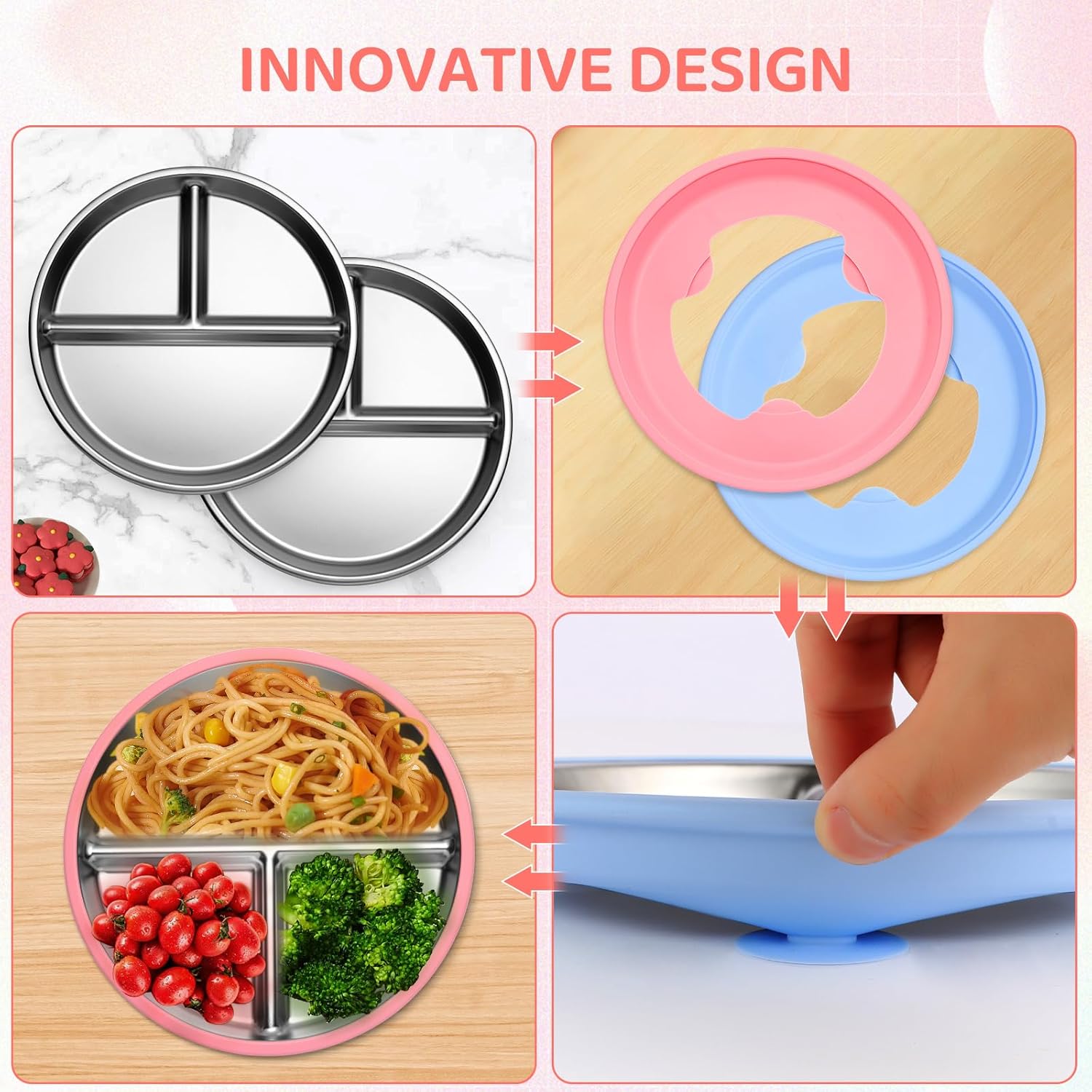 9 Inch Stainless Steel Toddler - Plate Suction Toddler ulasan dan harga