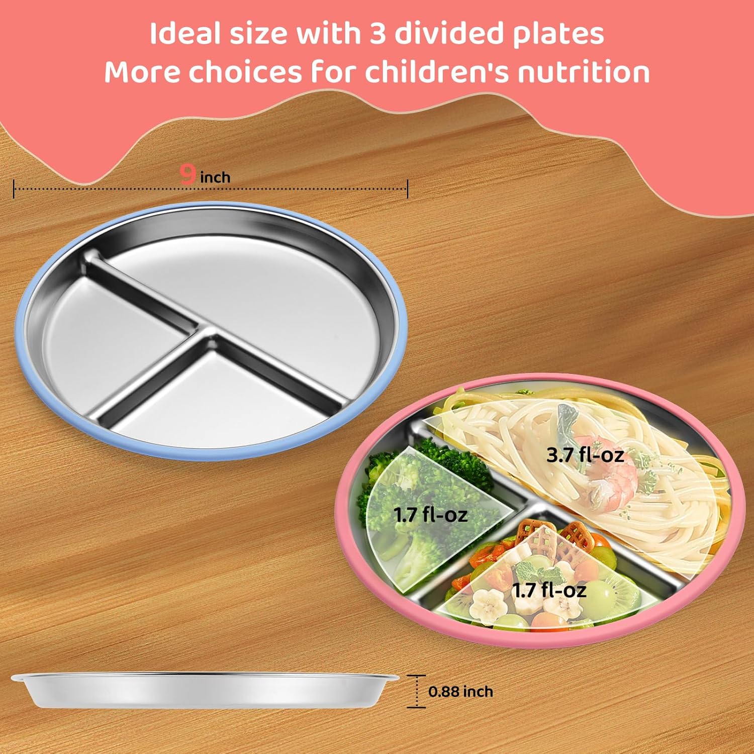 9 Inch Stainless Steel Toddler - Plate Suction Toddler ulasan dan harga