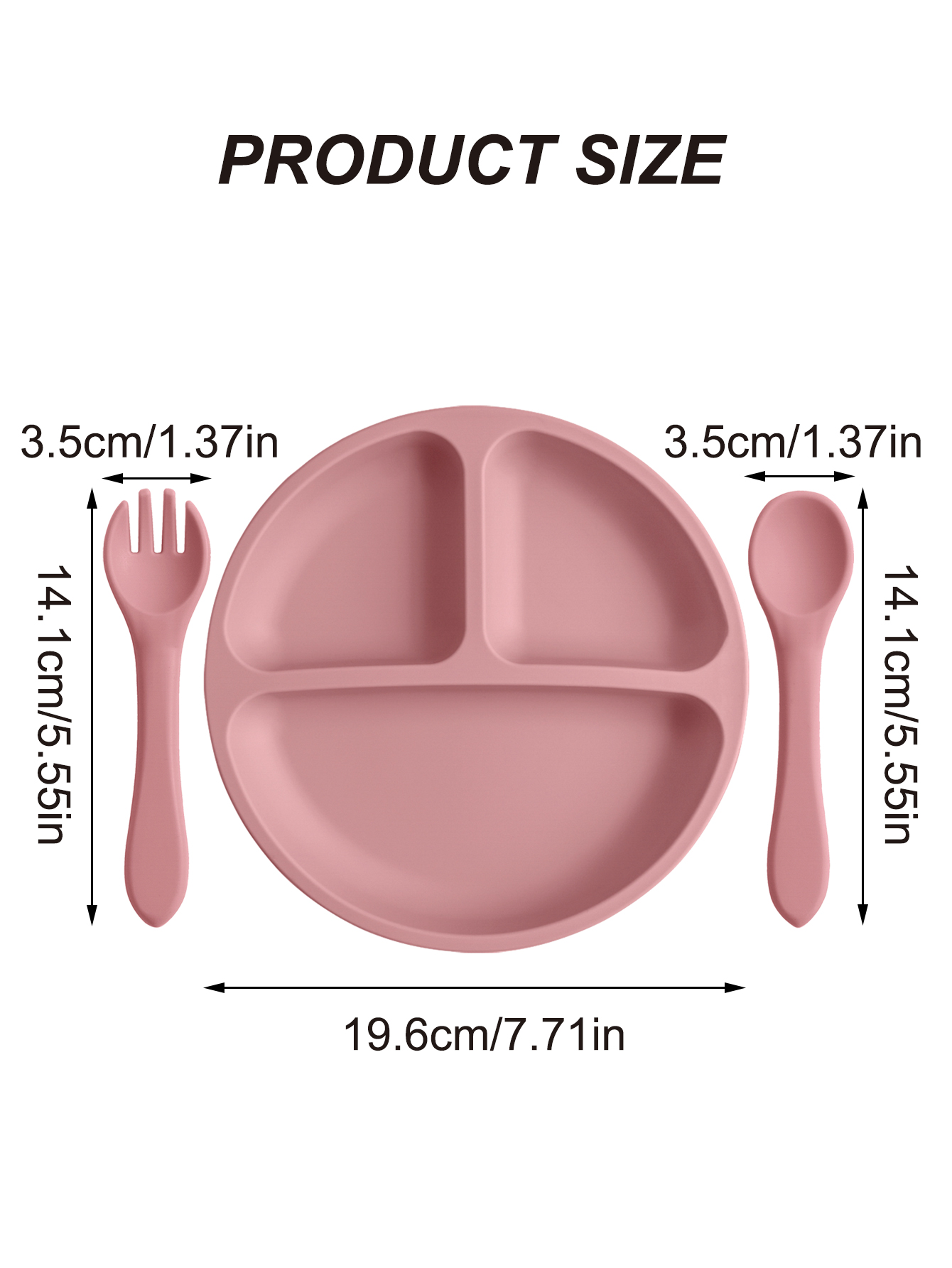 3PCS Silicone Baby Feeding Set - Plate Suction Toddler ulasan dan harga