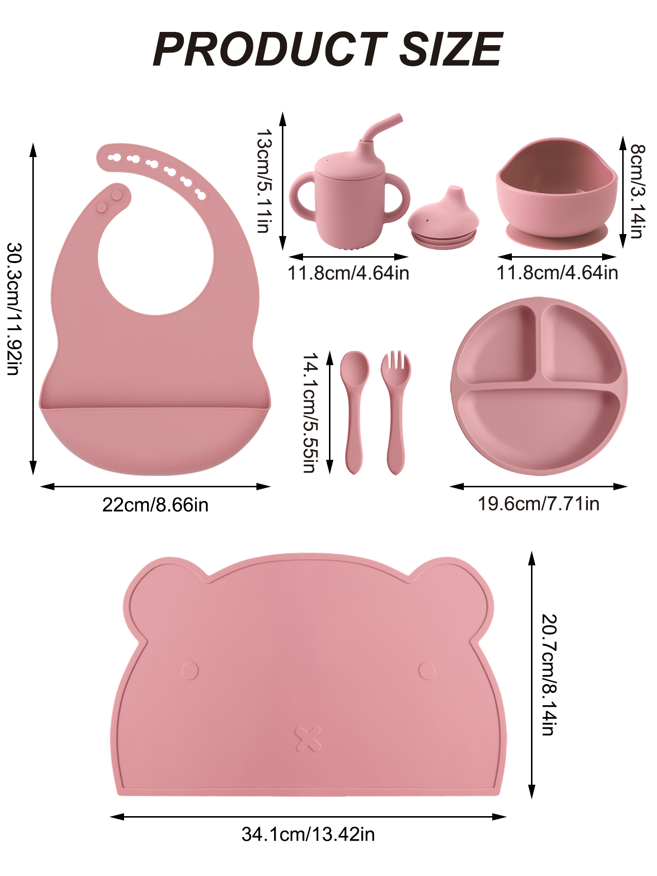 7PCS Silicone Baby Feeding Set - Self Feed Spoon ulasan dan harga
