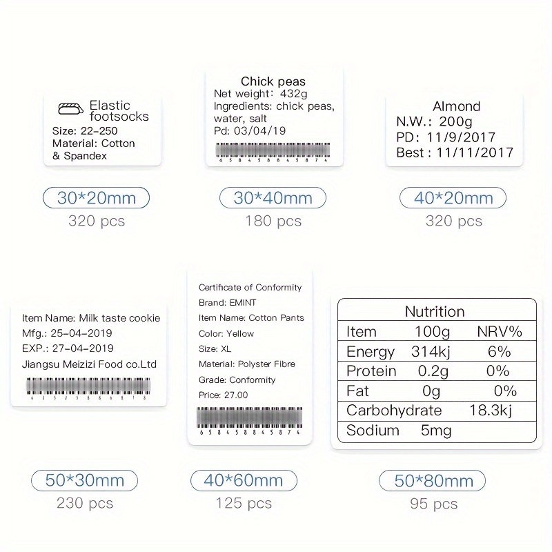 3/5/10 NiiMBOT White Label Pap - Baby Food Label ulasan dan harga