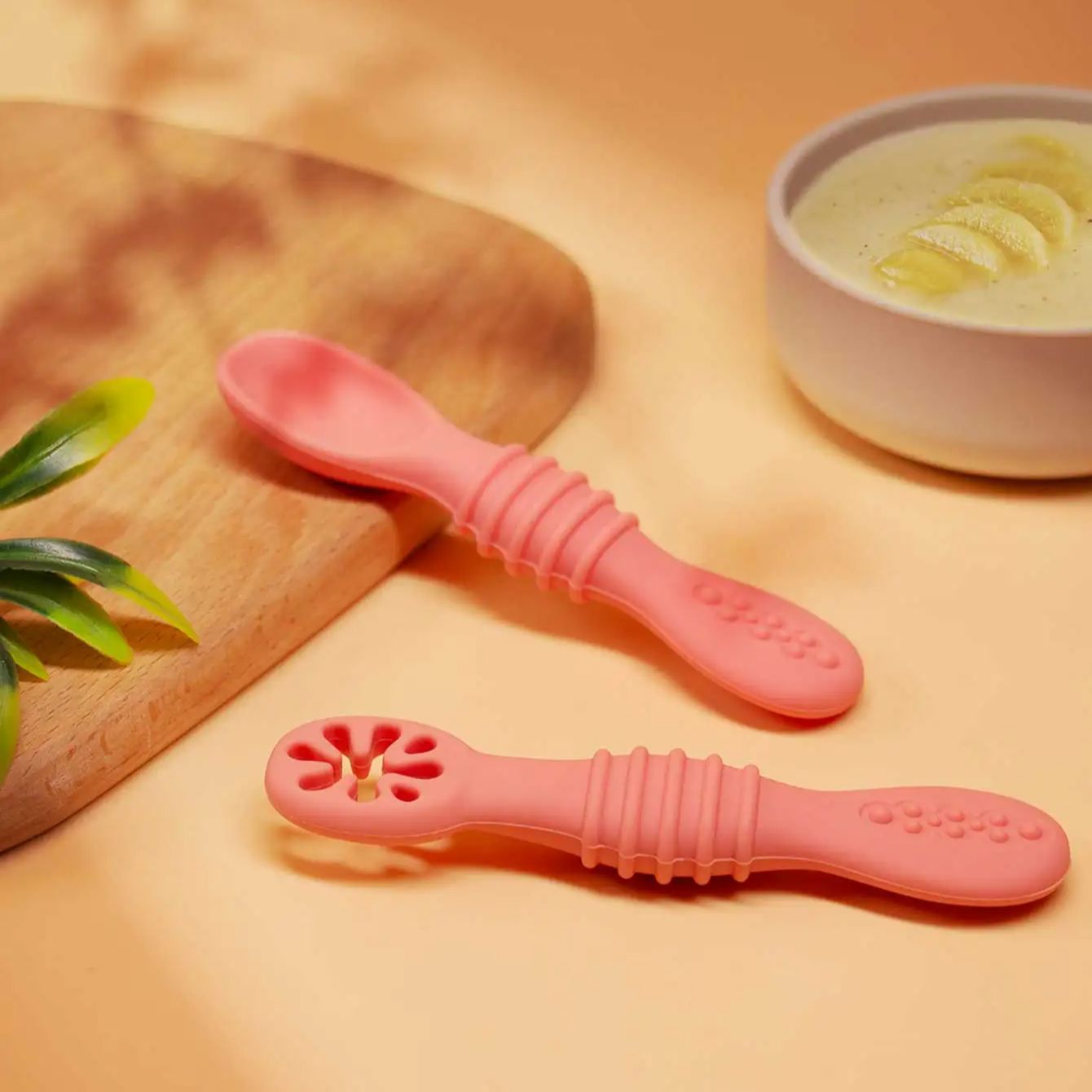 2Pcs Baby Silicone Sticky Spoo - Self Feed Spoon ulasan dan harga